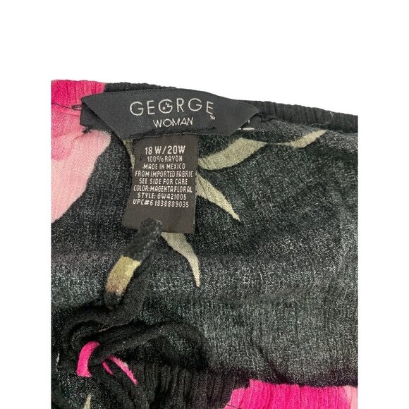 George Women's Black with Pink Flowers Top & Skirt Set - Picture 3 of 10